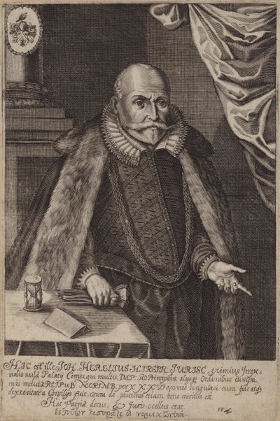 Johann Herel , tysk jurist (gravering) av German School