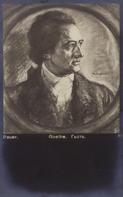Johann Wolfgang von Goethe (1749–1832), tysk poet, romanforfatter og dramatiker (litografi) av German School