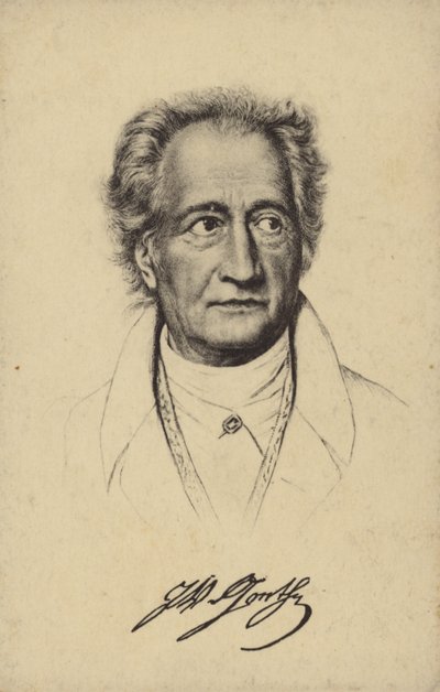 Johann Wolfgang von Goethe (1749–1832), tysk poet, romanforfatter og dramatiker (litografi) av German School