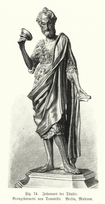 Johannes døperen, bronsestatue av Donatello (gravering) av German School