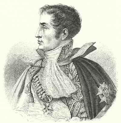 Joseph Bonaparte, konge av Spania som Joseph I (gravering) av German School