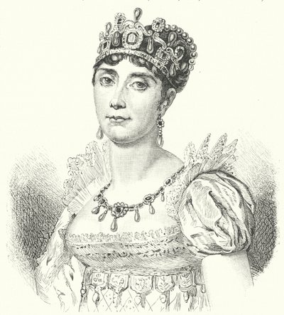 Josephine de Beauharnais, første kone til Napoleon I (gravering) av German School
