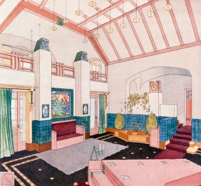 Jugendstil eller stue i tidlig modernistisk stil av German School