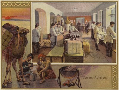 Reklame for brødrene K og S Popov (fargelitografi) av German School