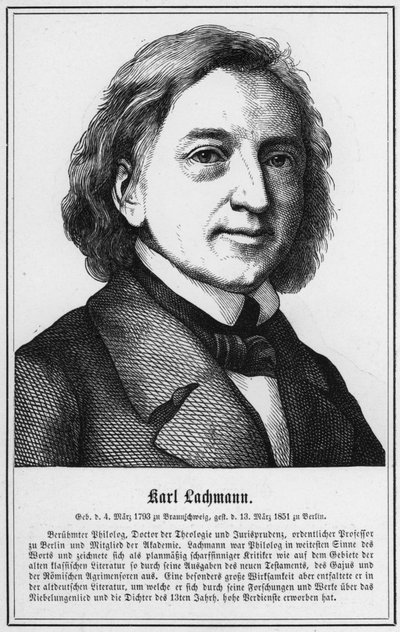 Karl Lachmann (gravering) av German School
