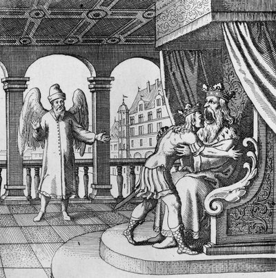 King var overlykkelig over prinsens hjemkomst fra Musaeum Hermeticum av German School