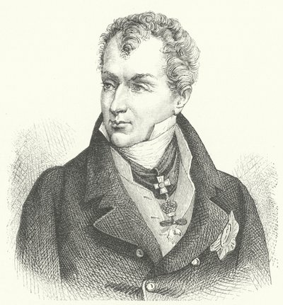 Klemens von Metternich, prins av Metternich-Winneburg, tysk diplomat og statsmann (gravering) av German School
