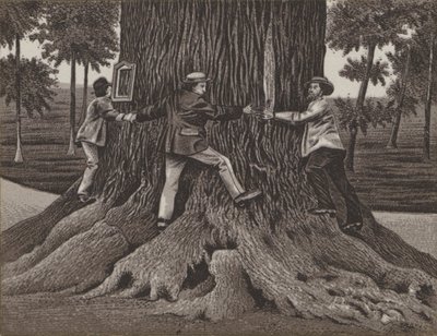 Korner Eiche zu Dallwitz (litho) av German School