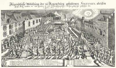 Nedlegging av grunnsteinene til en ny protestantisk kirke i Regensburg av German School