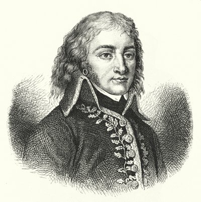 Lazare Hoche , fransk general i den revolusjonære hæren (gravering) av German School