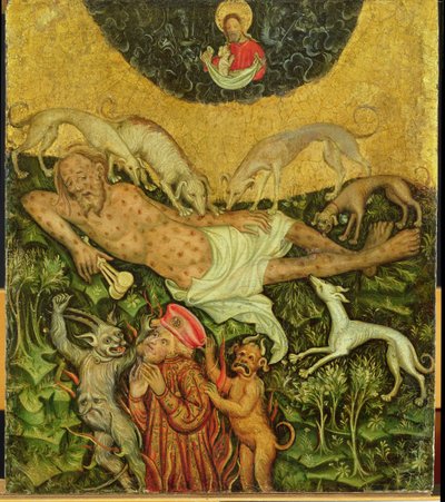 Lasarus og den rike mannen, ca. 1400 av German School