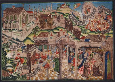 Lasarus-teppe, Basel, ca. 1500 (fargelitografi) av German School