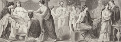 Livet i det gamle Roma. Illustrasjon for Bilder-Atlas (gravering) av German School