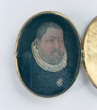 Medaljon som inneholder voks miniatyrportrett av Landgrave Wilhelm IV (gullbelagt sølv og voks) (detalj av 312102 og 312135) av German School