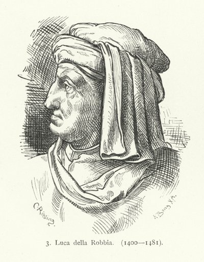 Luca della Robbia , italiensk renessanseskulptør (gravering) av German School