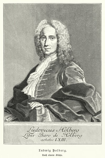 Ludvig Holberg , dansk-norsk dramatiker, filosof og historiker (litho) av German School
