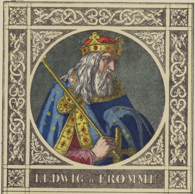 Ludwig D Fromme, 814-840 (farget gravering) av German School