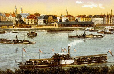 Ludwigshafen am Rhein, ca. 1910 (farge litho) av German School