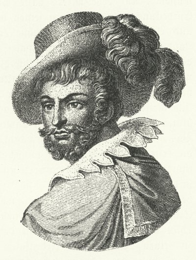 Luis de Camoes , portugisisk poet (gravering) av German School