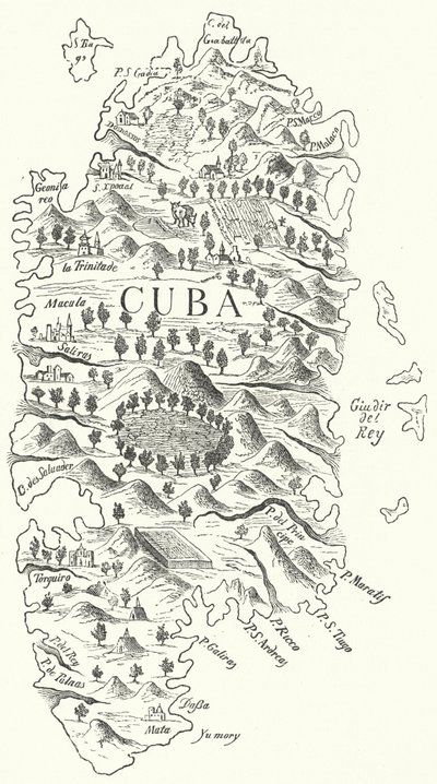 Kart over Cuba, c1500 (gravering) av German School
