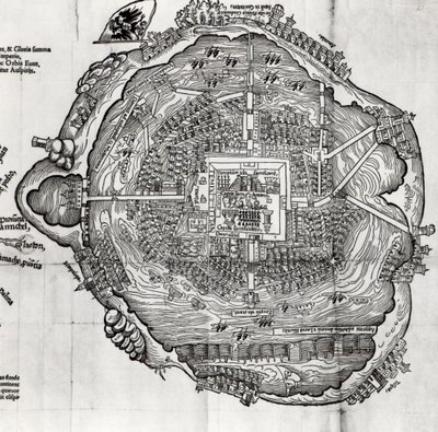 Kart over Tenochtitlan fra 