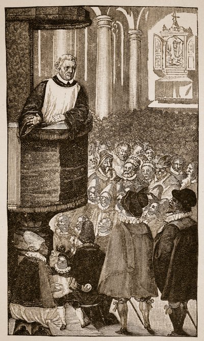 Martin Luther forkynner, ca. 1517 av German School