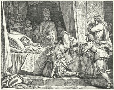 Maximilian II Emmanuel, kurfyrst av Bayern, ved dødsleiet til sønnen Joseph Ferdinand av German School