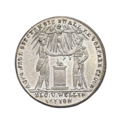 Medalje til minne om Wellington og Blücher ved Waterloo av German School