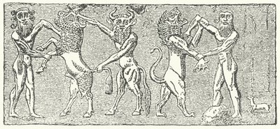 Møte mellom Enkidu og Gilgamesh av German School