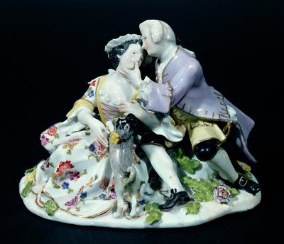 Meeting of Lovers, muligens av Johann Joachim Kandler (1706-75) ca. 1735 (porselen) av German School