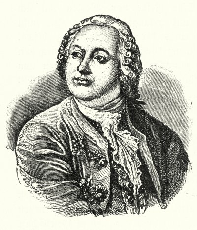 Mikhail Lomonosov , russisk forfatter og vitenskapsmann (gravering) av German School