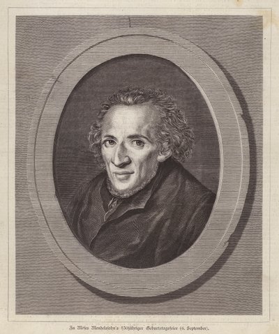 Moses Mendelssohn , tysk jødisk filosof (gravering) av German School