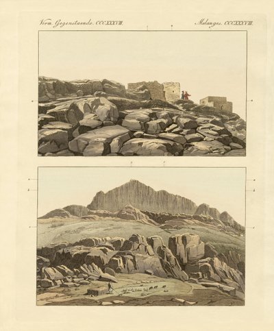 Mount Sinai (farget gravering) av German School