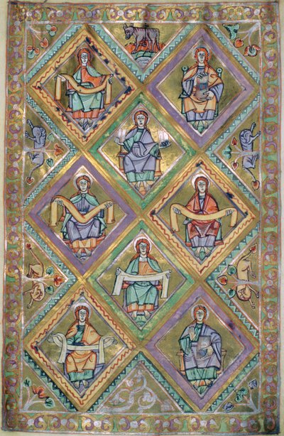 Fru Czart. 1207 IV, fol.10v The Life of Christ ifølge St. Matteus, fra The Evangeliarium of the Cathedral of Plock c.1075 av German School