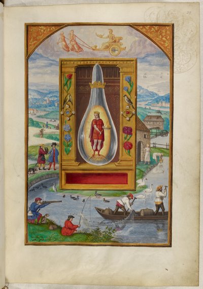 Ms Harley 3469, f.29 Ung konge i en kolbe, den fjerde avhandlingen, fra 