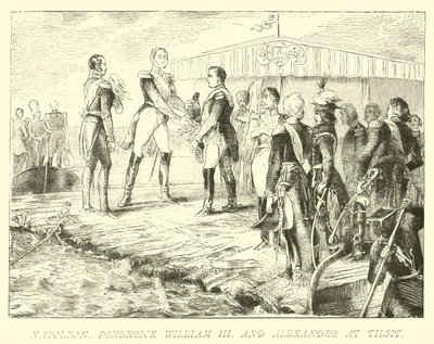 Napoleon, Frederick William III og Alexander ved Tilsit av German School