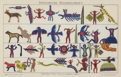 Indianerpiktogrammer (fargelito) av German School