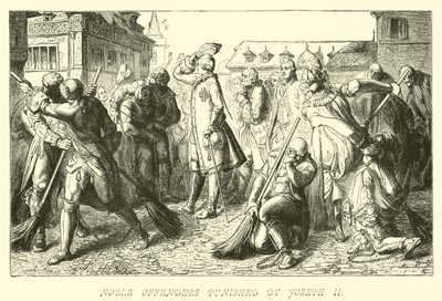 Noble lovbrytere straffet av Joseph II av German School