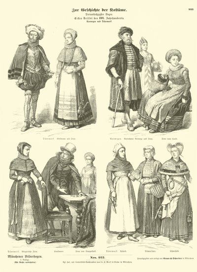 Norske og danske drakter, tidlig på 1600-tallet av German School