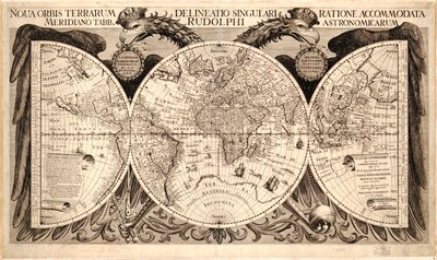 Den nye verden, fra "Rudolfinens bord" av Johannes Kepler, 1627-30 av German School