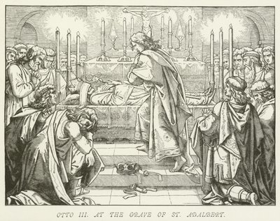 Otto III ved graven til St Adalbert av German School