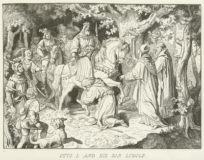 Otto I og sønnen Ludolf av German School
