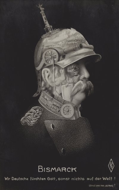 Otto von Bismarck , tysk statsmann (s/hvitt bilde) av German School