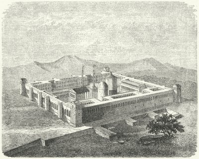 Diokletians palass i Salona, hovedstaden i den romerske provinsen Dalmatia (gravering) av German School