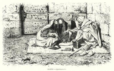 Palm reader, Egypt (litho) av German School