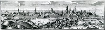 Panoramautsikt over Danzig (Gdansk) av German School