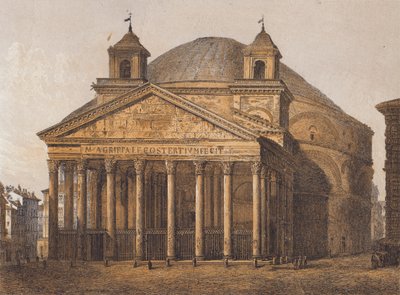 Pantheon, Roma (fargelitografi) av German School