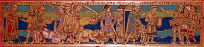 Lignelse om arbeiderne av vintreet eller lignelse om arbeiderne i den ellevte time. Emaljert plate på kobber. Rhenane skole. 1100-tallet. Firenze, Nazionale Museo del Bargello av German School