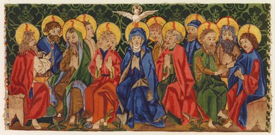 Pinse, billedvev-alterfrontal, Aargau, Sveits, slutten av 1400-tallet (fargelitografi) av German School