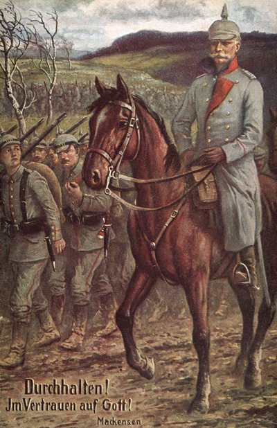 Hold ut! Stol på Gud! (farge litho) av German School